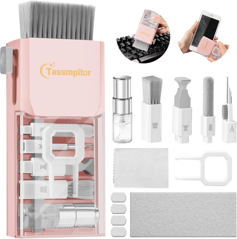 Tassmpitor Keyboard Cleaning Kit, All in 1 Laptop Cleaning Kit for MacBook iPhone iPad Camera Lens Airpods Computer, Compact Keyboard Cleaner with Spray and Brush, Multitool for Electronic Screen - Image 1